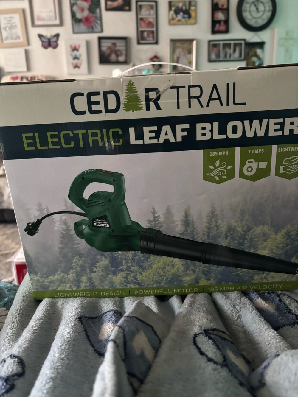 Green Electric Leaf Blower - Corded Yard Blower